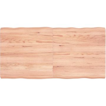 vidaXL Tafelblad natuurlijke rand 120x60x6 cm eikenhout lichtbruin