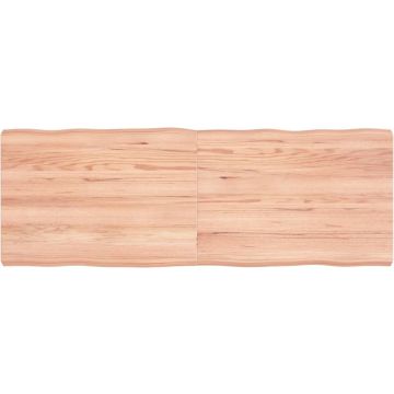 vidaXL Tafelblad natuurlijke rand 140x50x6 cm eikenhout lichtbruin