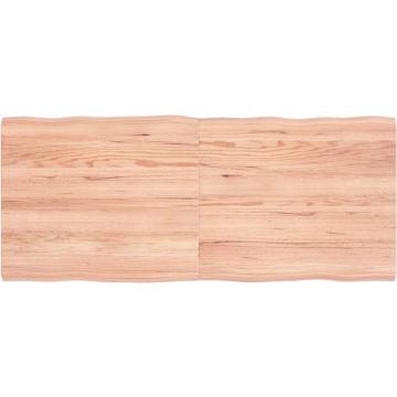 vidaXL Tafelblad natuurlijke rand 140x60x4 cm eikenhout lichtbruin