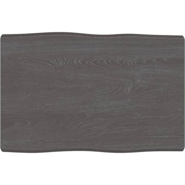 vidaXL Tafelblad natuurlijke rand 60x40x4 cm eikenhout donkerbruin