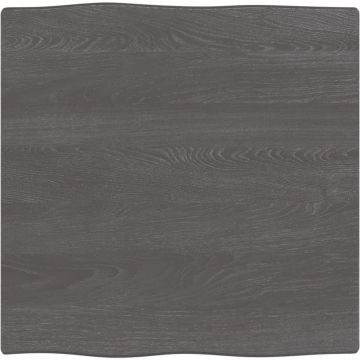 vidaXL Tafelblad natuurlijke rand 60x60x2 cm eikenhout donkerbruin