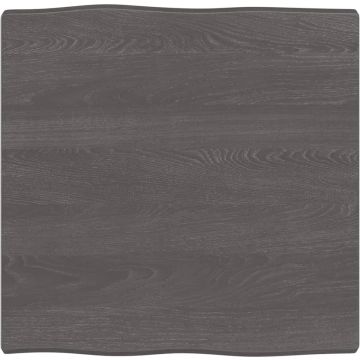 vidaXL Tafelblad natuurlijke rand 60x60x4 cm eikenhout donkerbruin