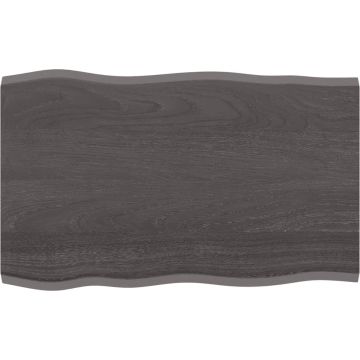 vidaXL Tafelblad natuurlijke rand 80x50x2 cm eikenhout donkerbruin