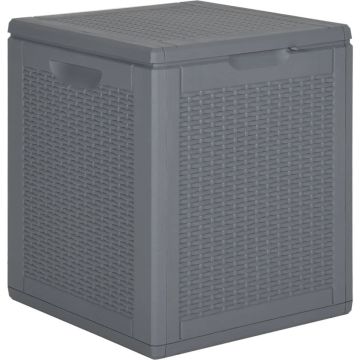 vidaXL Tuinbox 90 L PP rattan grijs