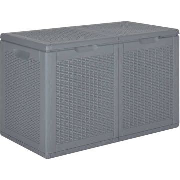 vidaXL Tuinbox 180 L PP rattan grijs