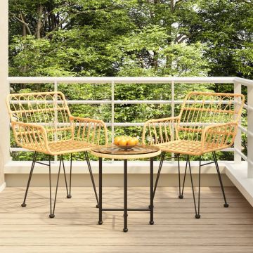 vidaXL 3-delige Tuinset poly rattan