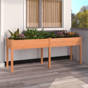 vidaXL Plantenbak met voering 203x53x76 cm massief vurenhout bruin