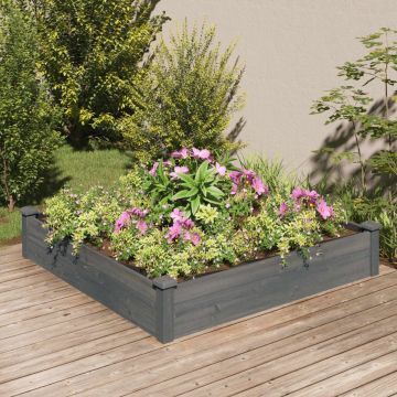 vidaXL-Plantenbak-verhoogd-met-voering-120x120x25-cm-vurenhout-grijs