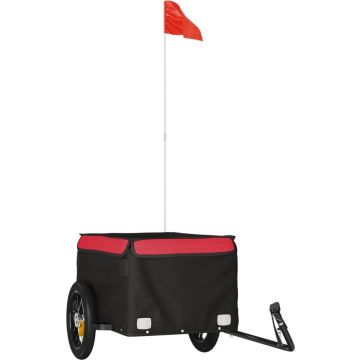 vidaXL-Fietskar-30-kg-ijzer-zwart-en-rood