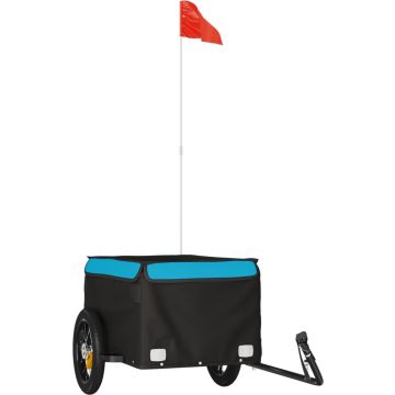 vidaXL-Fietskar-30-kg-ijzer-zwart-en-blauw