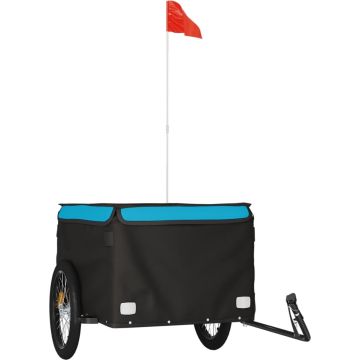 vidaXL-Fietskar-45-kg-ijzer-zwart-en-blauw