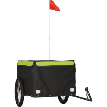 vidaXL-Fietskar-45-kg-ijzer-zwart-en-groen