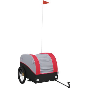 vidaXL-Fietskar-45-kg-ijzer-zwart-en-rood