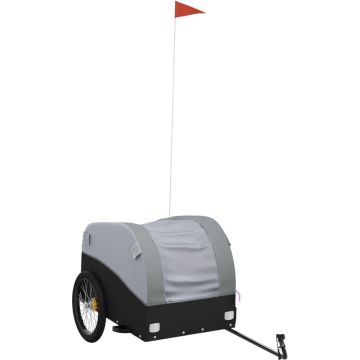 vidaXL-Fietstrailer-45-kg-ijzer-zwart-en-grijs