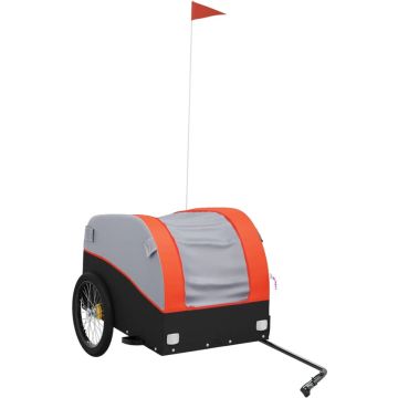 vidaXL-Fietskar-45-kg-ijzer-zwart-en-oranje