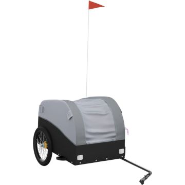 vidaXL-Fietskar-45-kg-ijzer-zwart-en-grijs