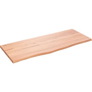 vidaXL-Wastafelblad-100x40x2-behandeld-massief-hout-lichtbruin