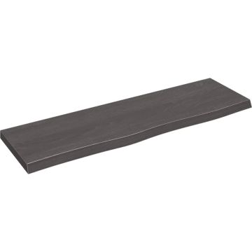 vidaXL-Wastafelblad-100x30x4-cm-behandeld-massief-hout-donkergrijs