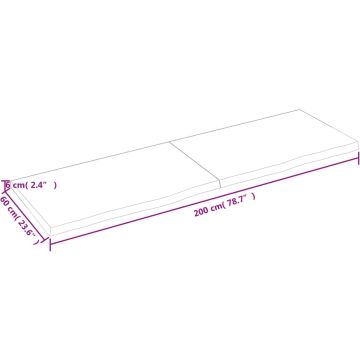 vidaXL-Wastafelblad-200x60x6-cm-behandeld-massief-hout-donkergrijs