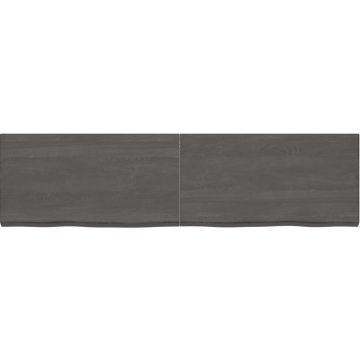 vidaXL-Wastafelblad-220x60x6-cm-behandeld-massief-hout-donkergrijs