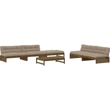 vidaXL-6-delige-Loungeset-met-kussens-grenenhout-honingbruin