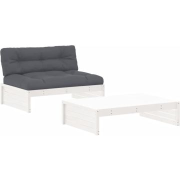 vidaXL-2-delige-Loungeset-met-kussens-massief-hout-wit