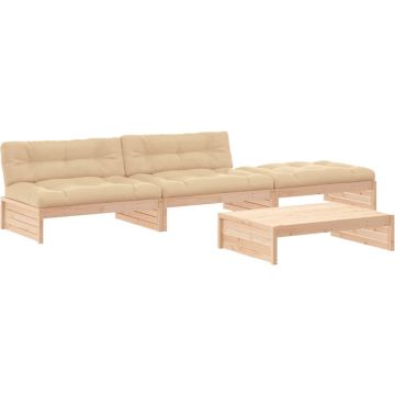 vidaXL-4-delige-Loungeset-met-kussens-massief-hout