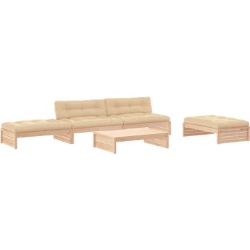 vidaXL-5-delige-Loungeset-met-kussens-massief-hout