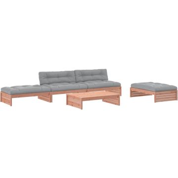 vidaXL-5-delige-Loungeset-met-kussens-massief-douglashout