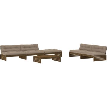 vidaXL-6-delige-Loungeset-met-kussens-grenenhout-honingbruin