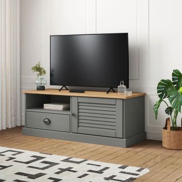 vidaXL Tv-meubel VIGO 106x40x40 cm massief grenenhout grijs