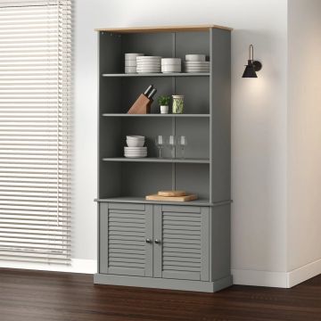 vidaXL Boekenkast VIGO 85x35x170 cm massief grenenhout grijs