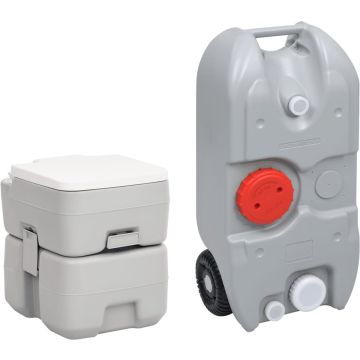 vidaXL Campingtoilet en watertankset draagbaar