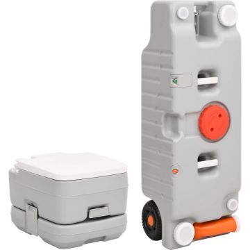 vidaXL Campingtoilet en watertankset draagbaar