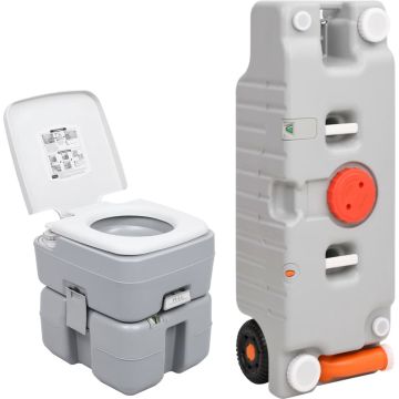 vidaXL Campingtoilet en watertankset draagbaar