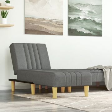 vidaXL Chaise longue stof donkergrijs