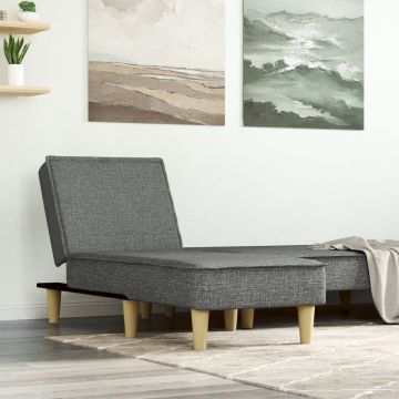 vidaXL Chaise longue stof donkergrijs