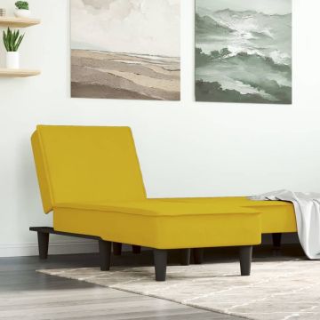 vidaXL Chaise longue fluweel geel