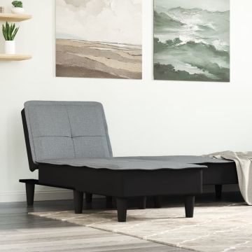 vidaXL Chaise longue stof lichtgrijs