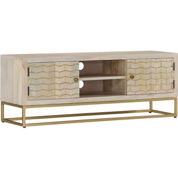 vidaXL Tv-meubel 110x30x40 cm massief gebleekt mangohout