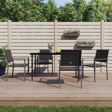 vidaXL Tuinstoelen 4 st 54x62,5x89 cm poly rattan zwart