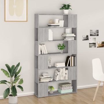 vidaXL Boekenkast/kamerscherm 100x24x188 cm grijs sonoma eikenkleurig