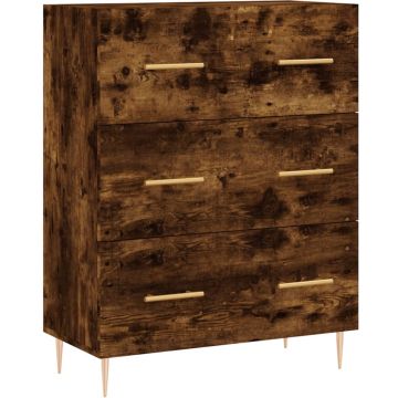 vidaXL Dressoir 69,5x34x90 cm bewerkt hout gerookt eikenkleurig