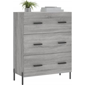 vidaXL Dressoir 69,5x34x90 cm bewerkt hout grijs sonoma eikenkleurig