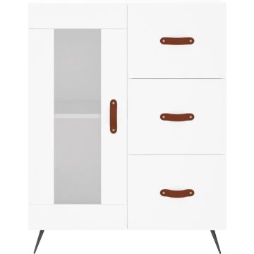 vidaXL Dressoir 69,5x34x90 cm bewerkt hout wit