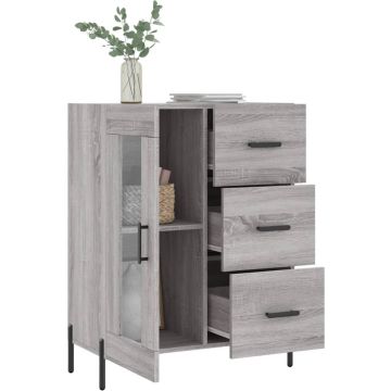 vidaXL Dressoir 69,5x34x90 cm bewerkt hout grijs sonoma eikenkleurig