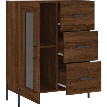 vidaXL Dressoir 69,5x34x90 cm bewerkt hout bruineikenkleurig