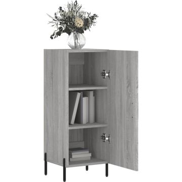 vidaXL Dressoir 34,5x34x90 cm bewerkt hout grijs sonoma eikenkleurig