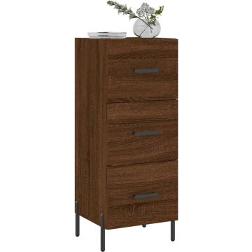 vidaXL Dressoir 34,5x34x90 cm bewerkt hout bruineikenkleurig