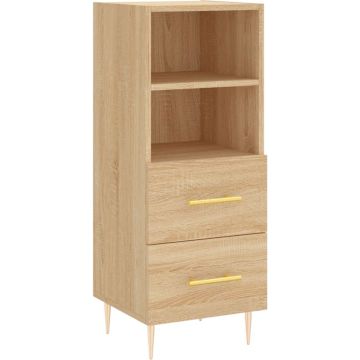 vidaXL Dressoir 34,5x34x90 cm bewerkt hout sonoma eiken